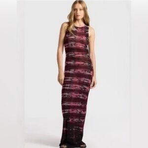 Cotton Citizen Rio Tie-Dye Maxi Dress in Burgundy and Black